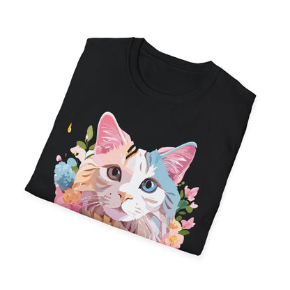 Cat Shirt Unisex Softstyle Tee 100 Percent Ring Spun Cotton Kitten Tee