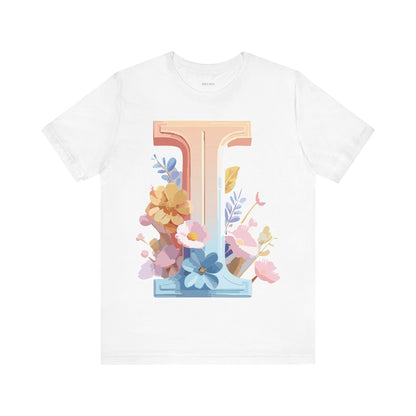 Natural Cotton Tee Shirt - Letters Collection - I Printify