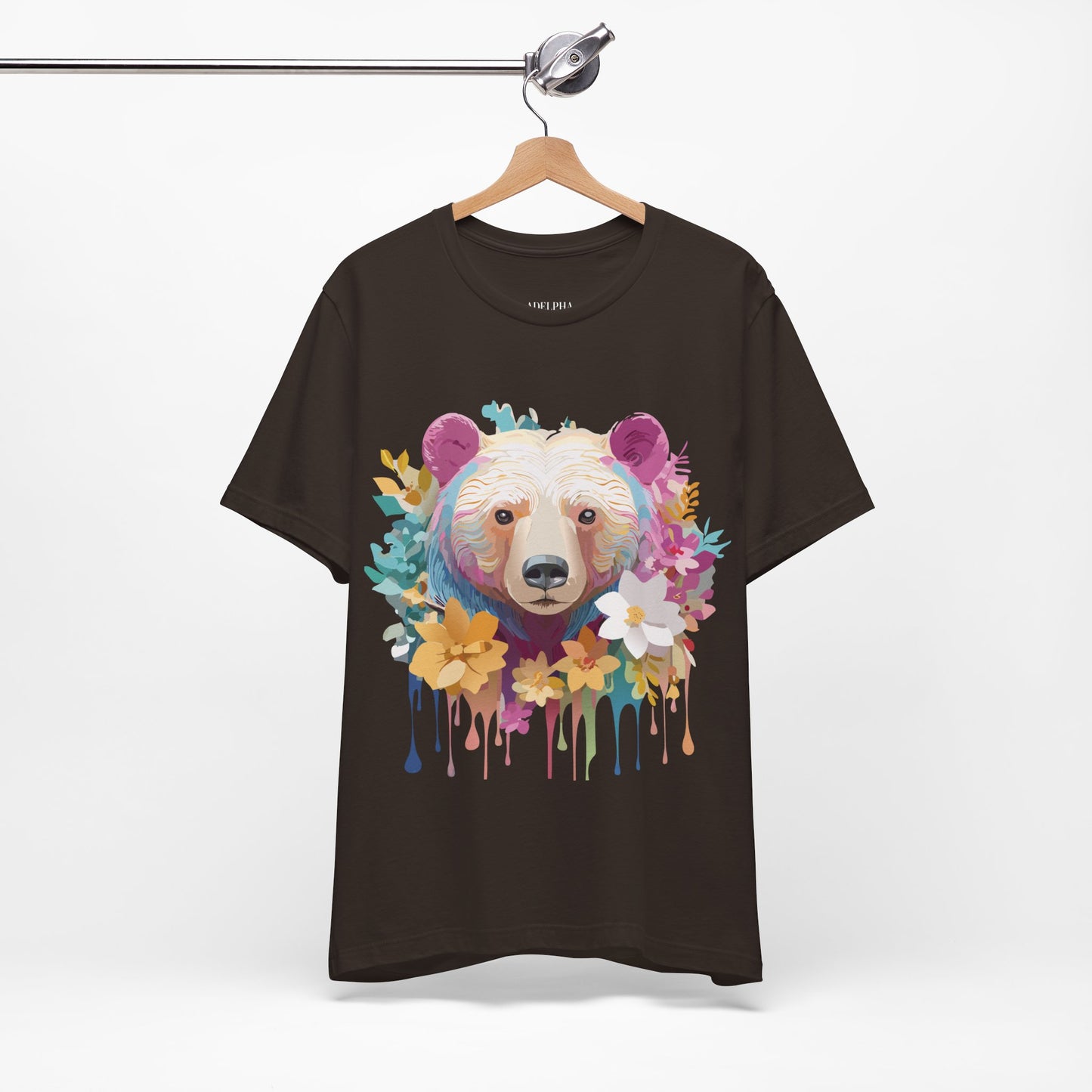 Natural Cotton Tee Shirt with Bear