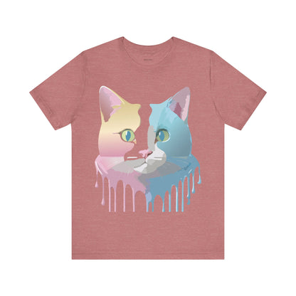Natural Cotton Tee Shirt with Cat Printify