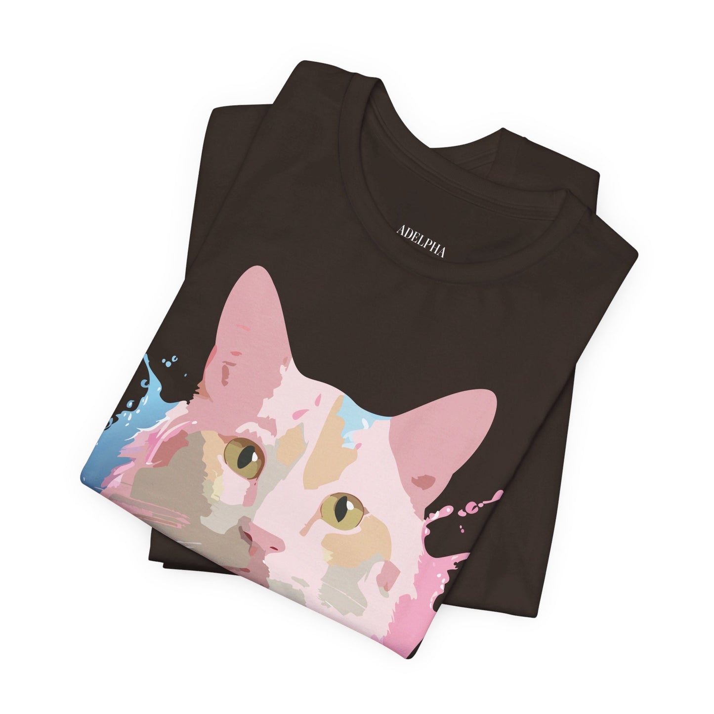 T-shirt en coton naturel avec chat