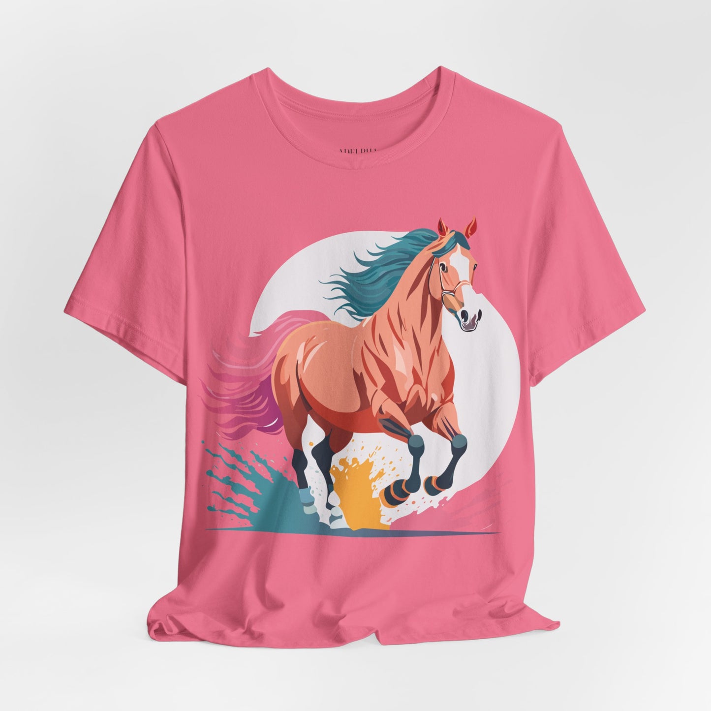 Natural Cotton Tee Shirt with Horse