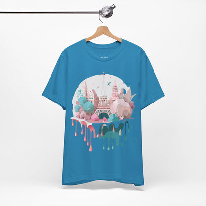 Natural Cotton Tee Shirt - Beautiful Places Collection - Paris Printify