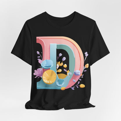 Natural Cotton Tee Shirt - Letters Collection - D Printify