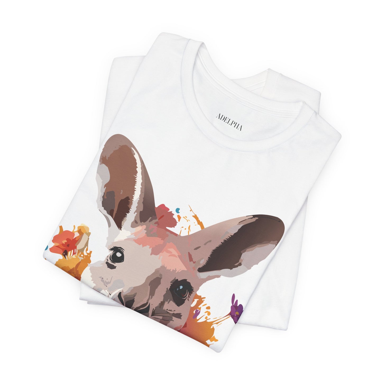 Natural Cotton Tee Shirt with Kangaroo