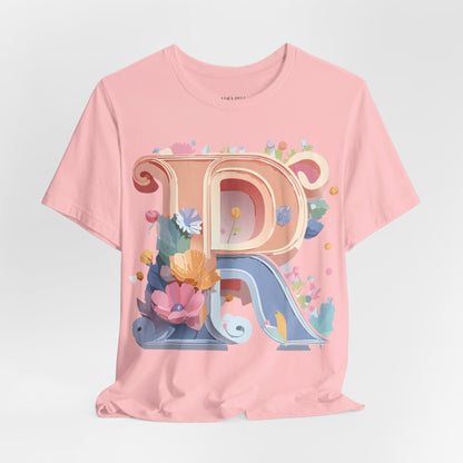 Natural Cotton Tee Shirt - Letters Collection - R Printify