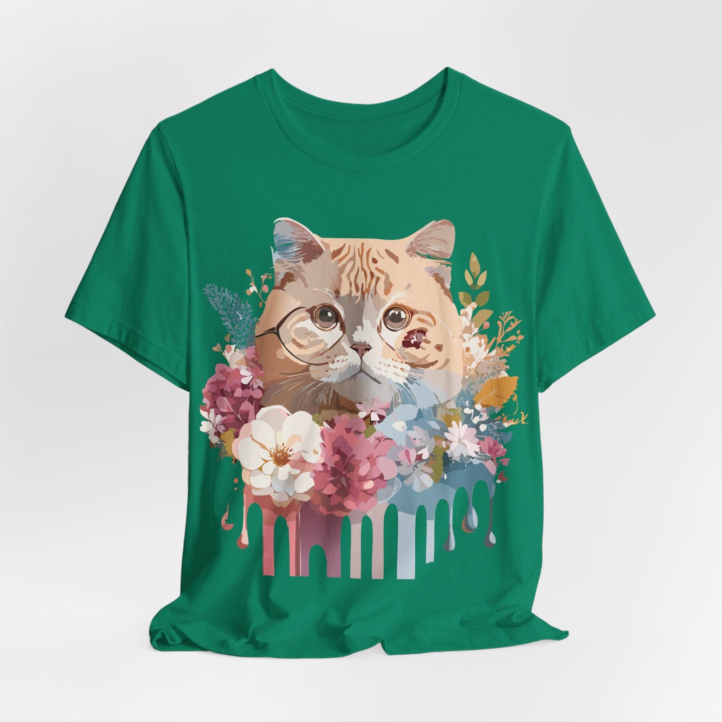 Natural Cotton Tee Shirt with Cat