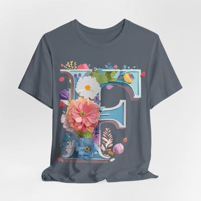 Natural Cotton Tee Shirt - Letters Collection - F Printify