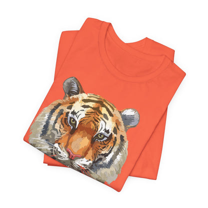 Wild Tiger Face Graphic T-Shirt Unisex Cotton Animal Design Wildlife Tee 1