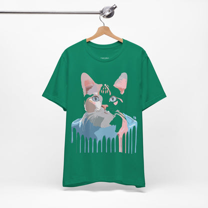 Natural Cotton Tee Shirt with Cat Printify