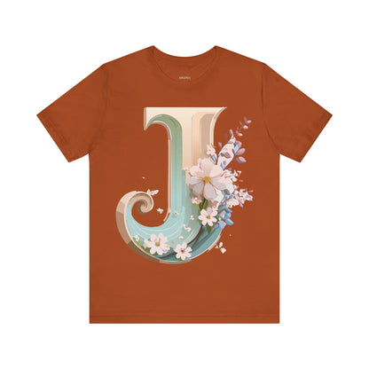 Natural Cotton Tee Shirt - Letters Collection - J Printify