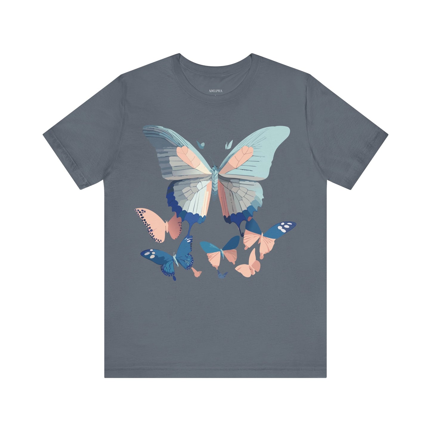 Natural Cotton Tee Shirt with Butterfly