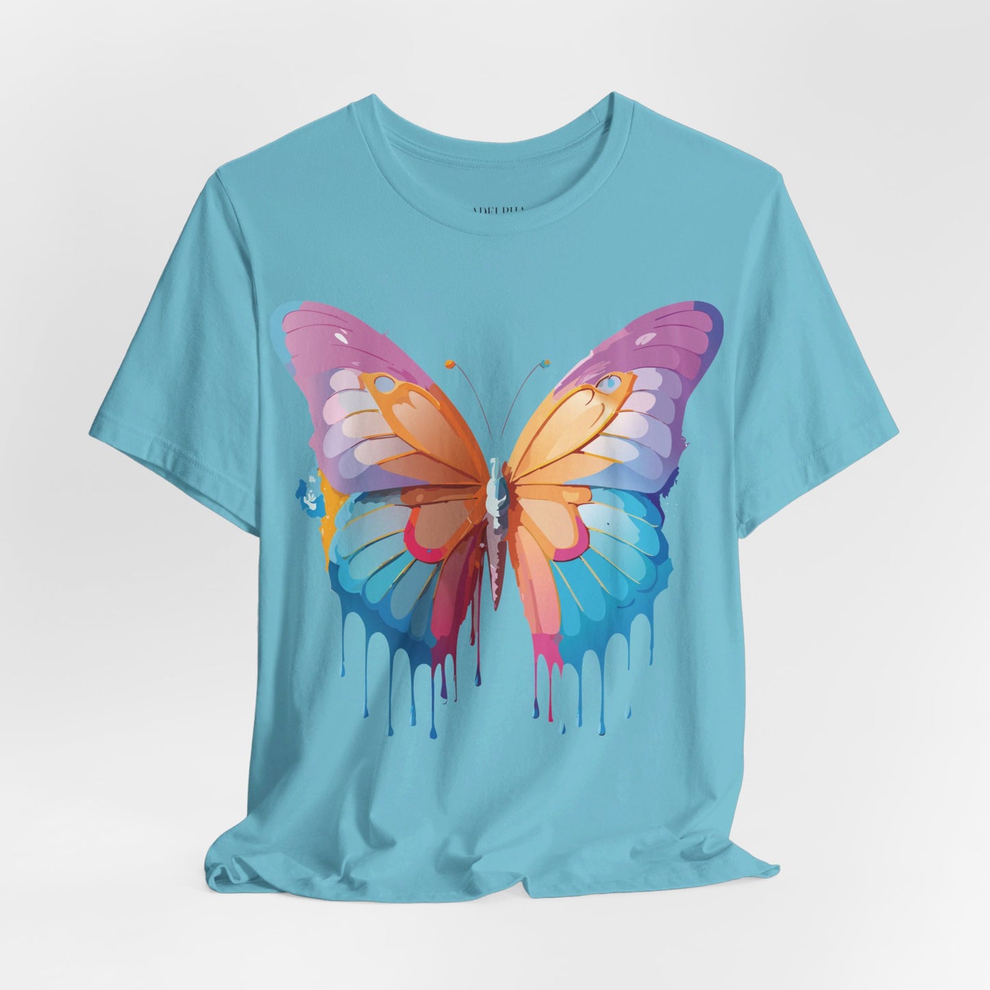 Natural Cotton Tee Shirt with Butterfly