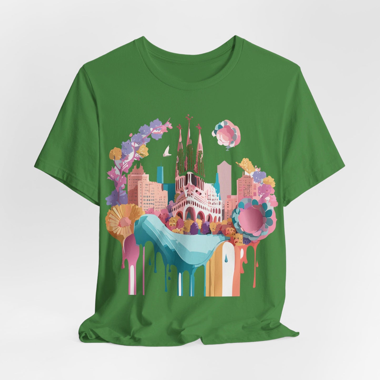 Natural Cotton Tee Shirt - Beautiful Places Collection - Barcelona