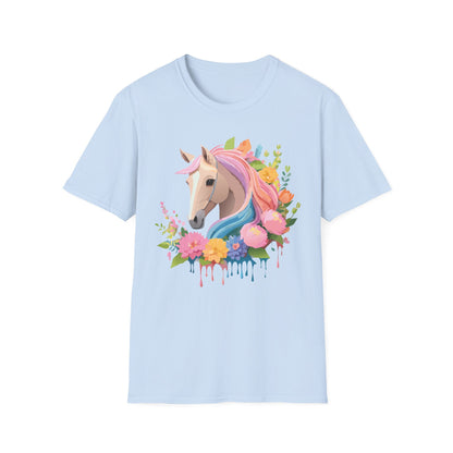 Unisex Horse Shirt Soft Cotton Tee With Animal Artwork Gildan Softstyle