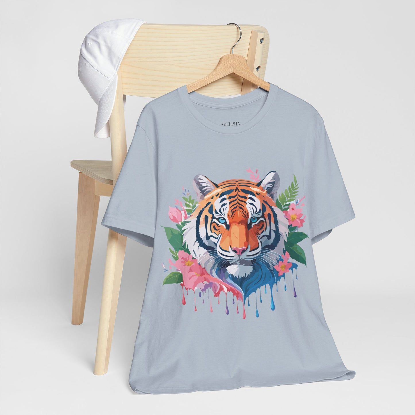 Natural Cotton Tee Shirt with Tiger