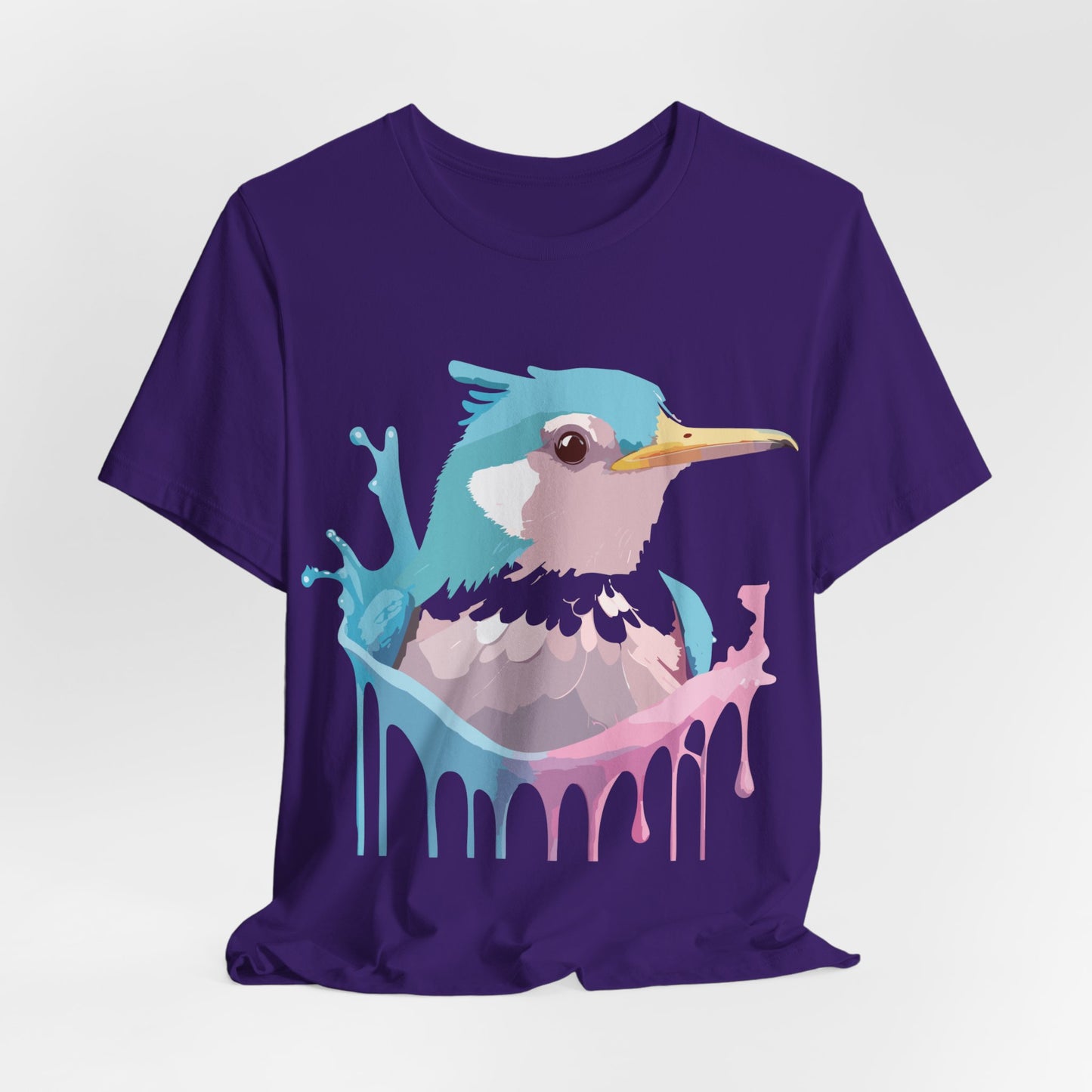 Natural Cotton Tee Shirt with Bird