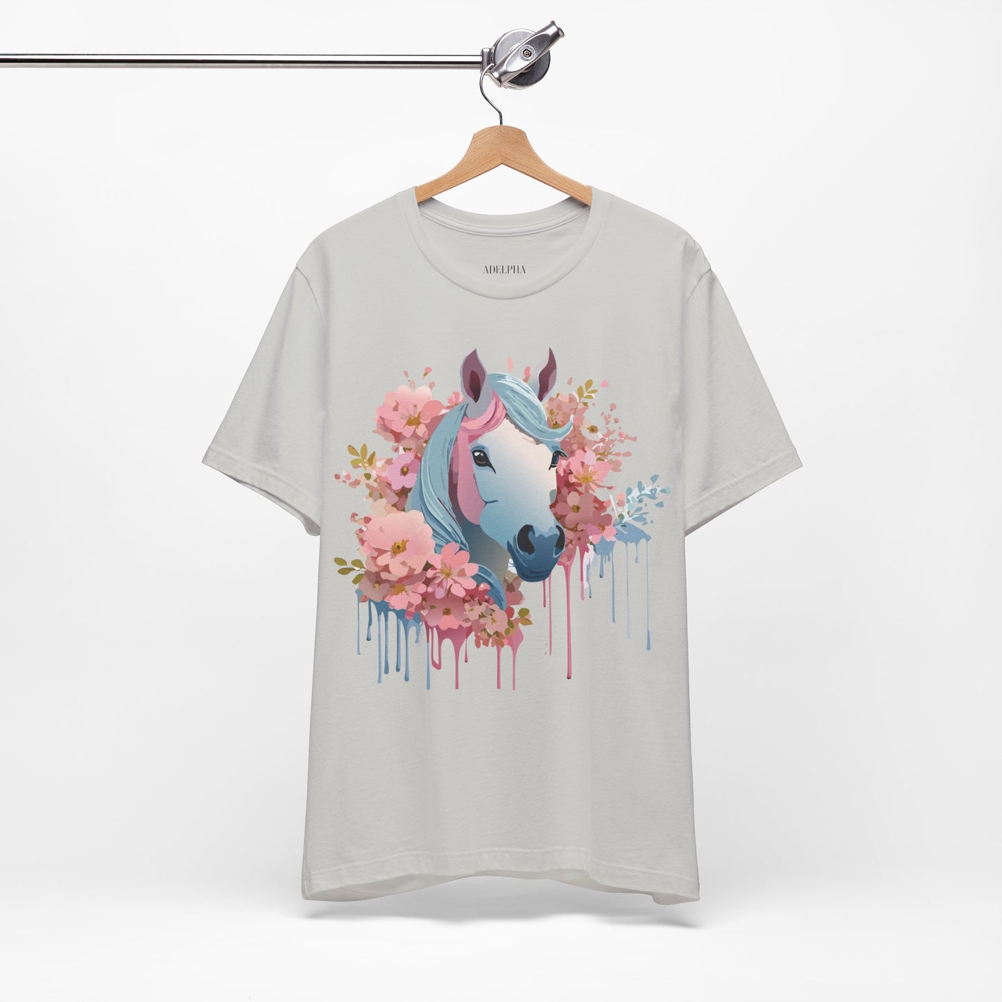 Natural Cotton Tee Shirt with Horse