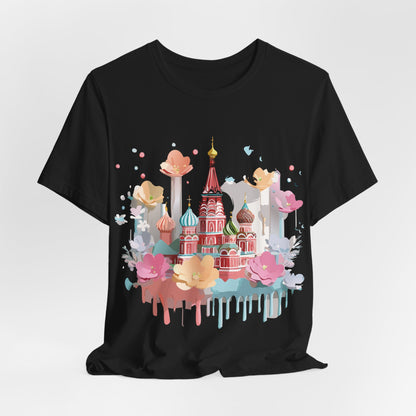 Natural Cotton Tee Shirt - Beautiful Places Collection - Moscow Printify