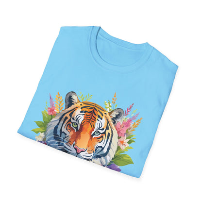 Tiger Print Unisex Gildan Softstyle Tee 64000 100 Percent Ring Spun Cotton
