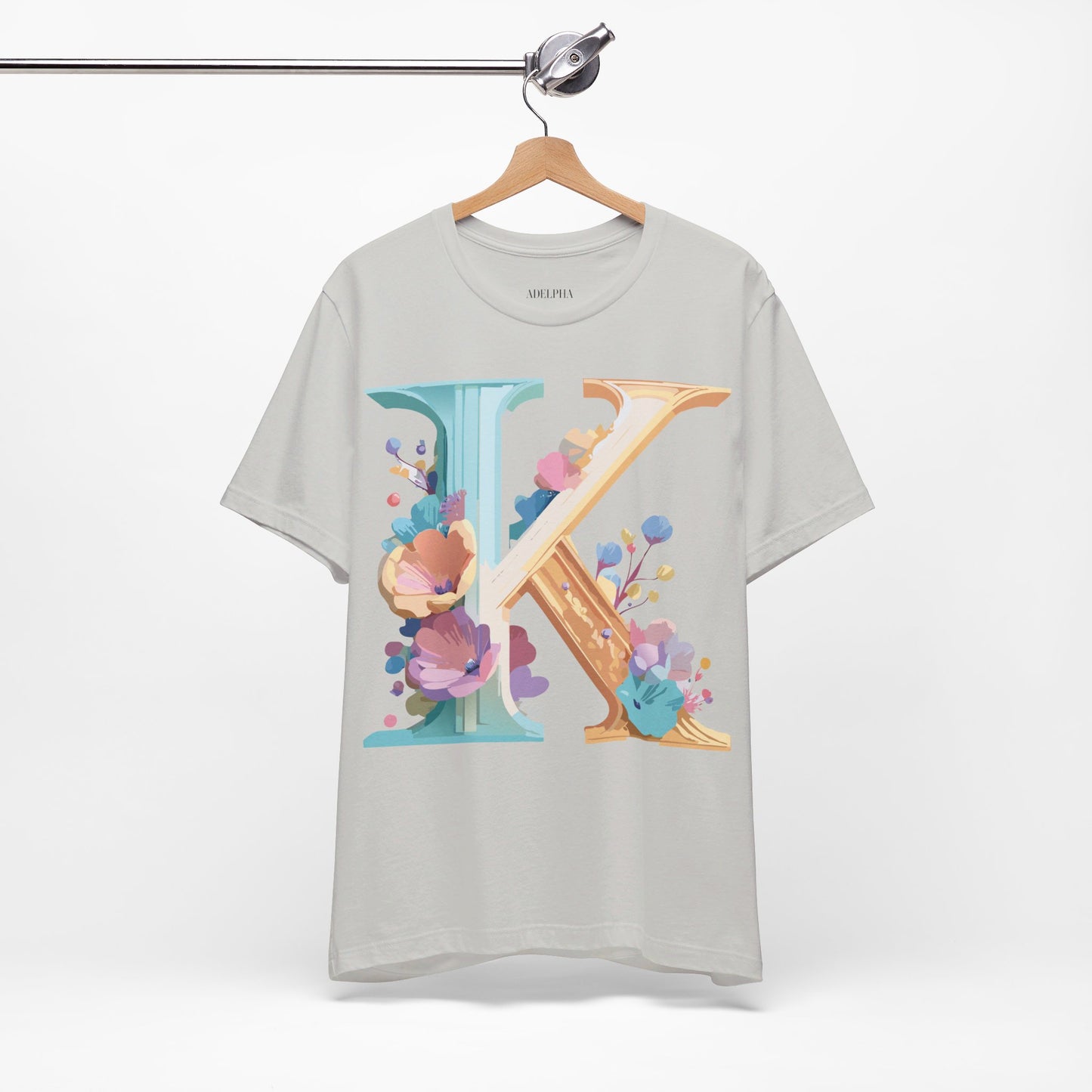 Natural Cotton Tee Shirt - Letters Collection - K