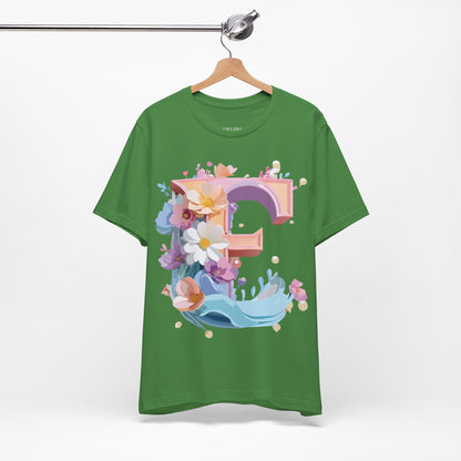 Natural Cotton Tee Shirt - Letters Collection - E Printify