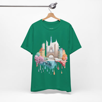 Natural Cotton Tee Shirt - Beautiful Places Collection - Paris Printify