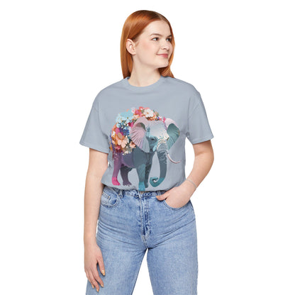 Natural Cotton Tee Shirt with Elephant Printify