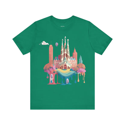 Natural Cotton Tee Shirt - Beautiful Places Collection - Barcelona Printify