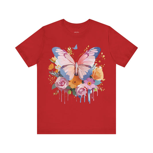 T-shirt en coton naturel avec papillon