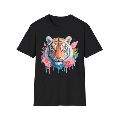 Tiger Print Unisex Softstyle T Shirt Short Sleeve Gildan 64000 Tee