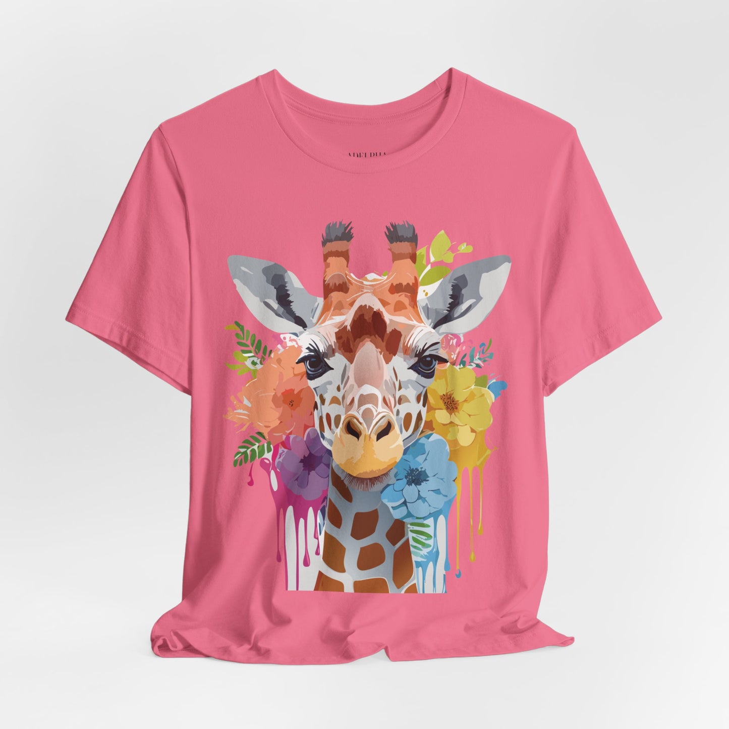 Natural Cotton Tee Shirt with Giraffe