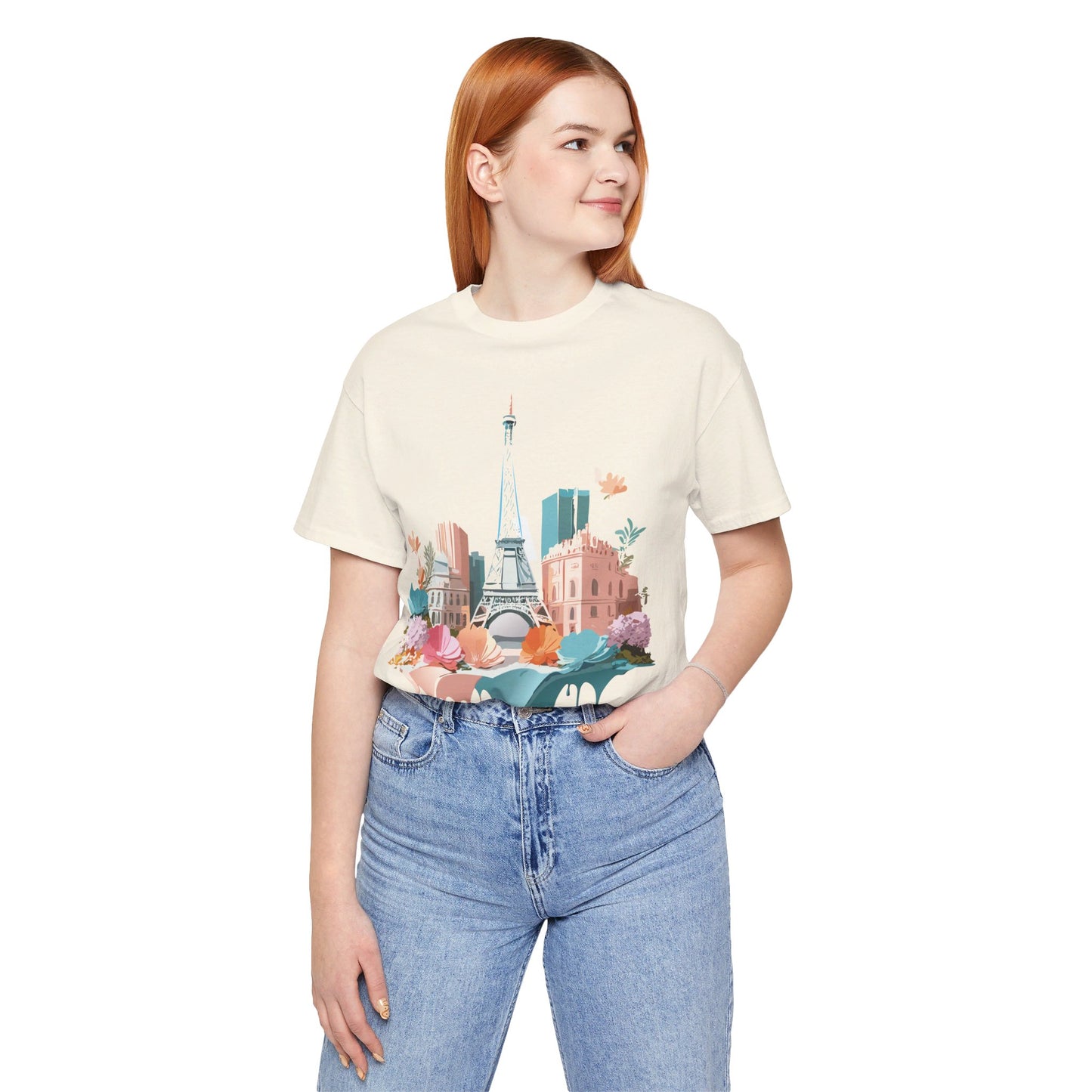 Natural Cotton Tee Shirt - Beautiful Places Collection - Paris