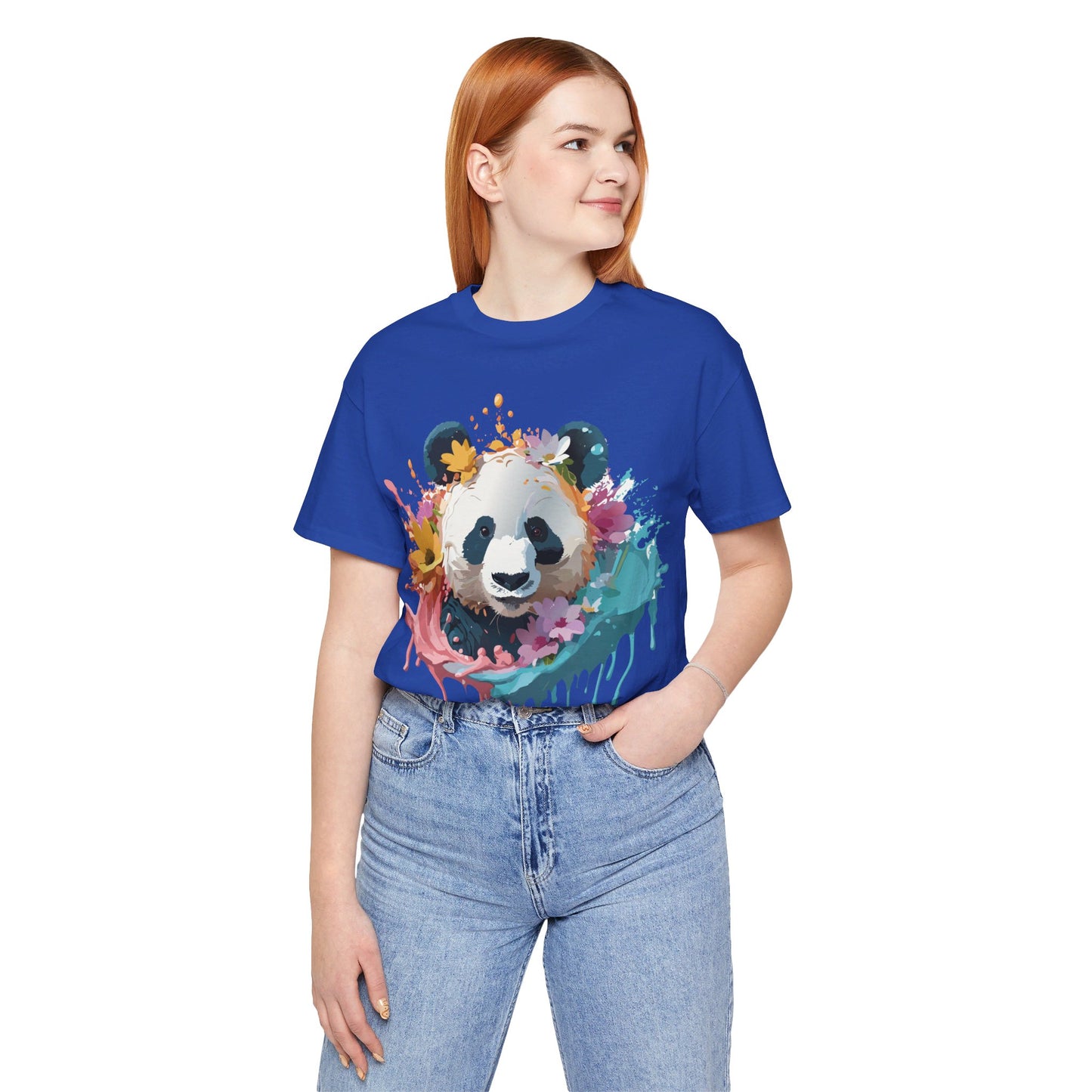 Natural Cotton Tee Shirt with Panda