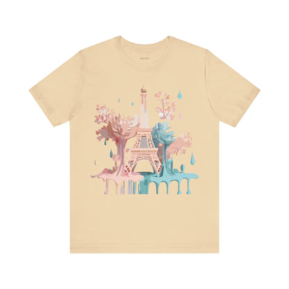 Natural Cotton Tee Shirt - Beautiful Places Collection - Paris Printify