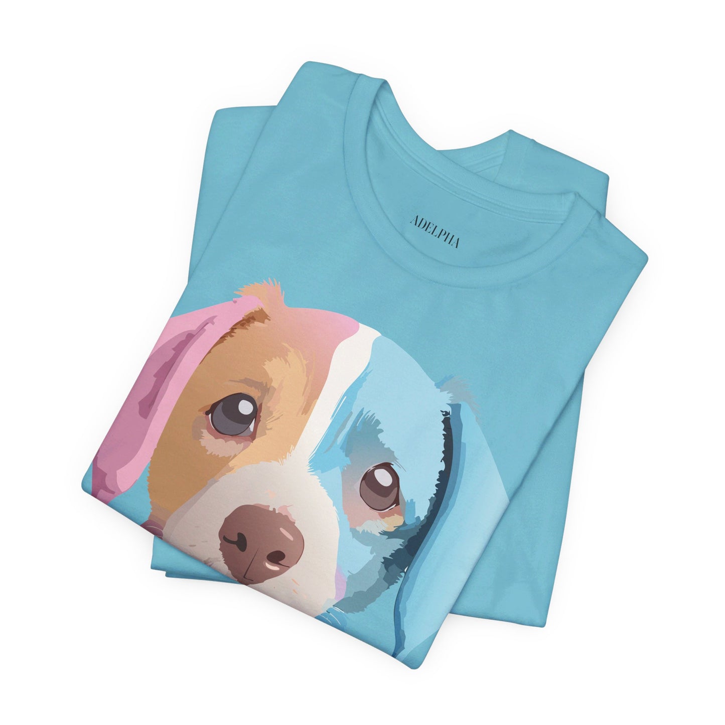 Natural Cotton Tee Shirt with Dog