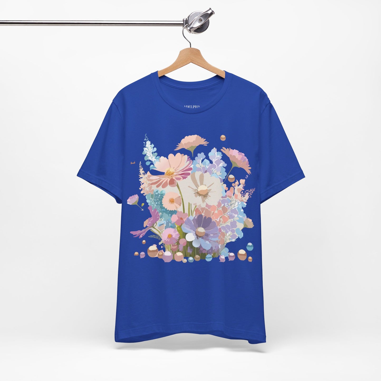 T-shirt en coton naturel avec fleurs