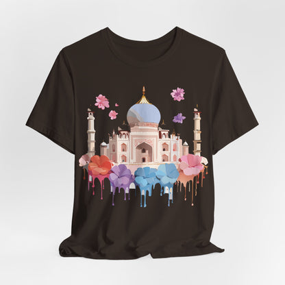 Natural Cotton Tee Shirt - Taj Mahal, India Printify