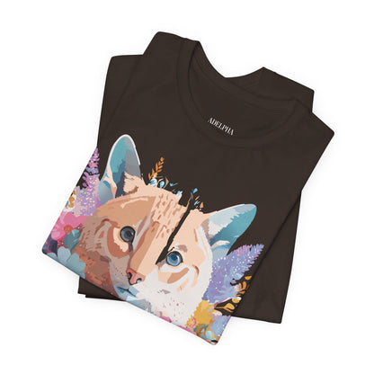 Natural Cotton Tee Shirt with Cat Printify