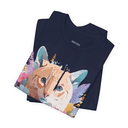Natural Cotton Tee Shirt with Cat Printify