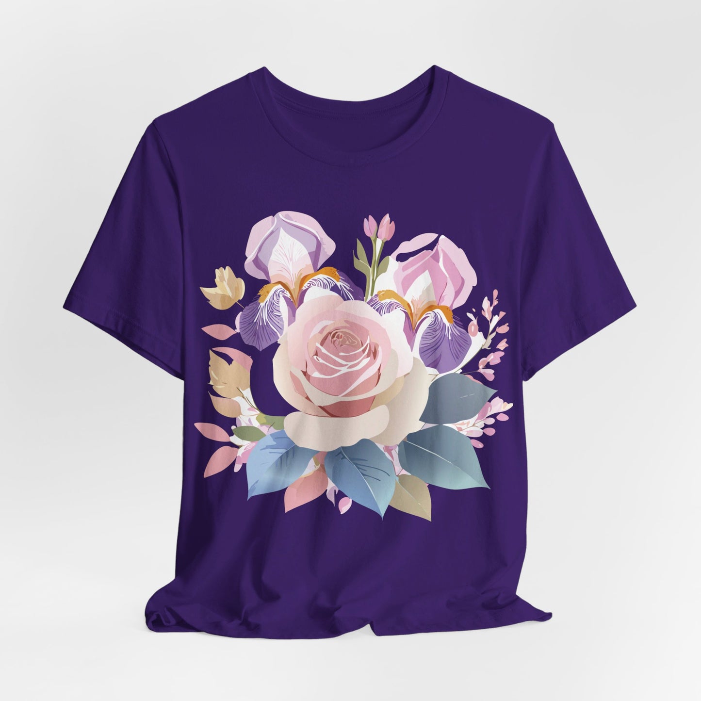 T-shirt en coton naturel avec fleurs