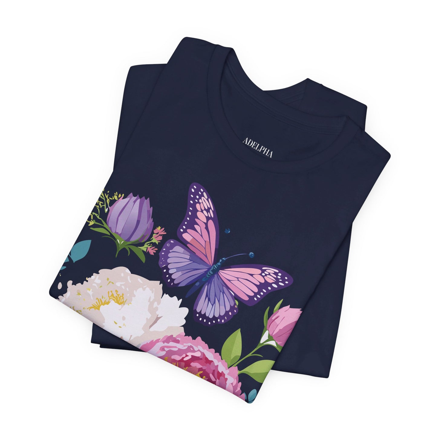 T-shirt en coton naturel avec fleurs