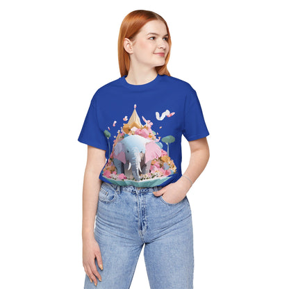 Natural Cotton Tee Shirt with Elephant Printify