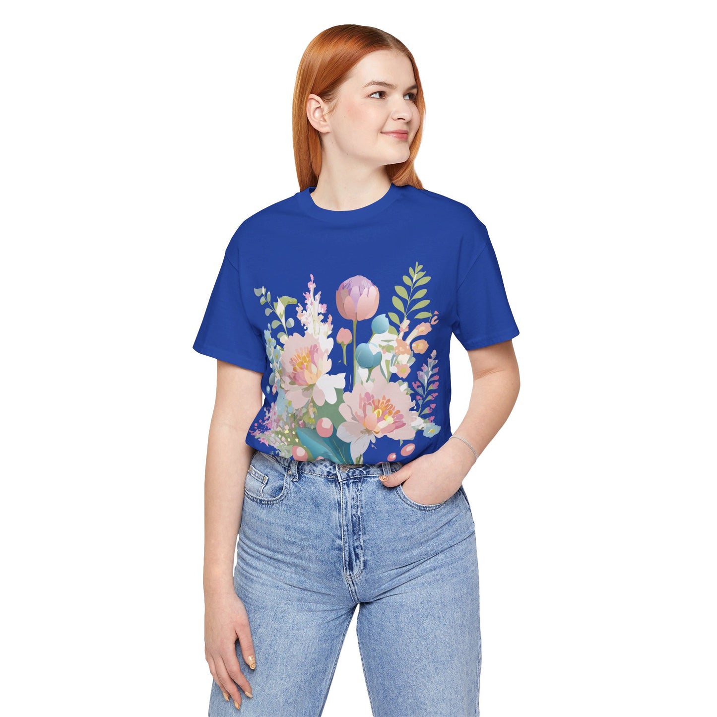 T-Shirt aus natürlicher Baumwolle mit Blumen