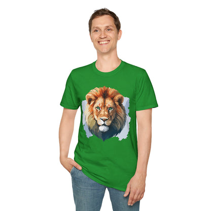 Lion Shirt Unisex Animal Tee Softstyle Gildan 64000 100 Percent Ring Spun Cotton
