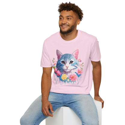 Cat Shirt Unisex Cat Tee Kitten Print Gildan Softstyle 64000