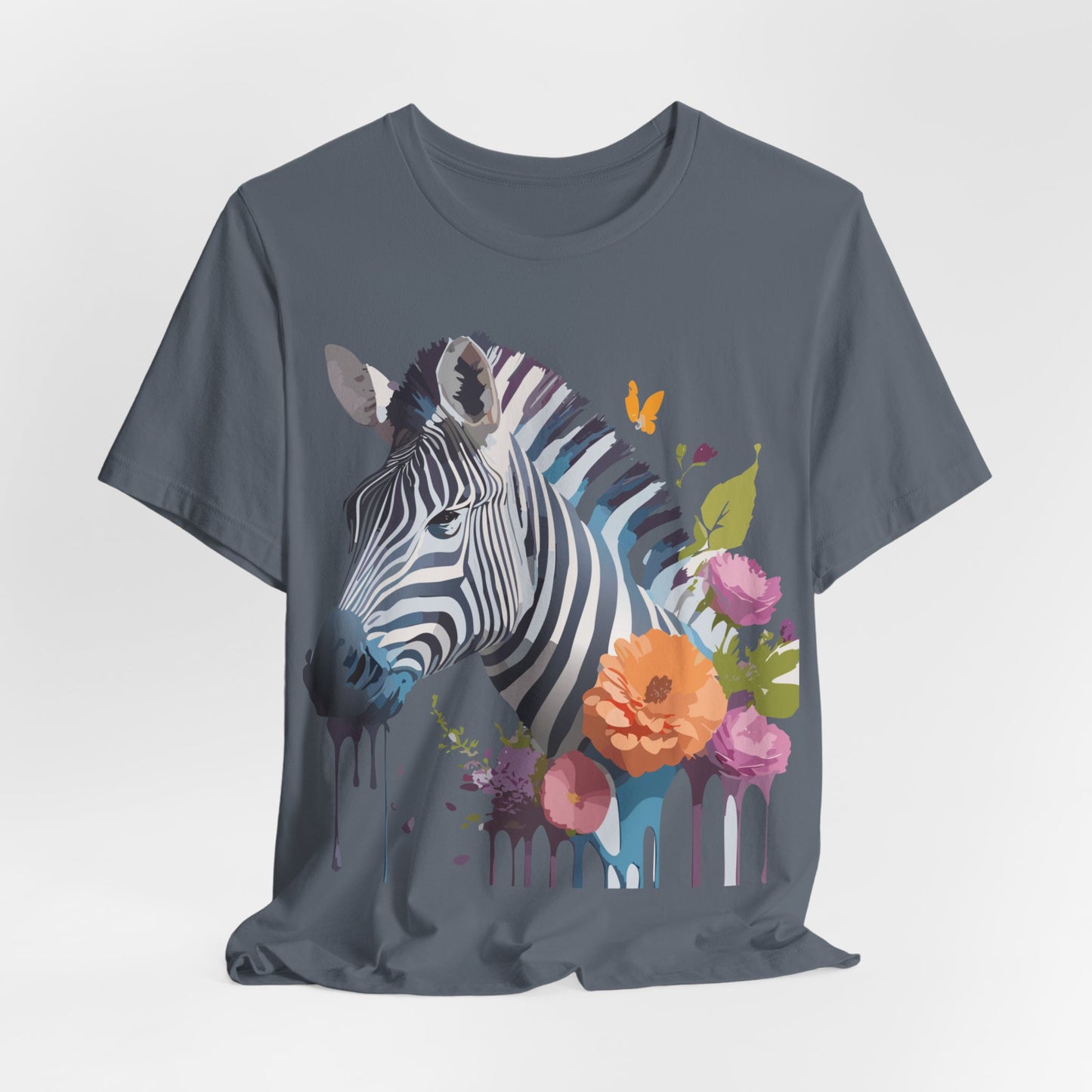 Natural Cotton Tee Shirt with Zebra