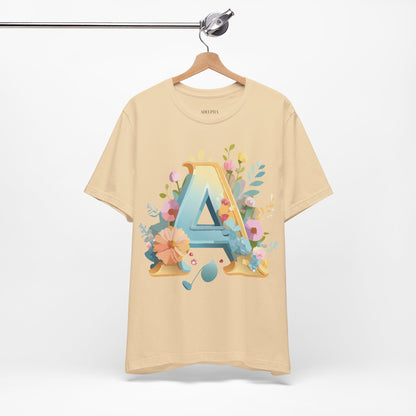 Natural Cotton Tee Shirt - Letters Collection - A Printify