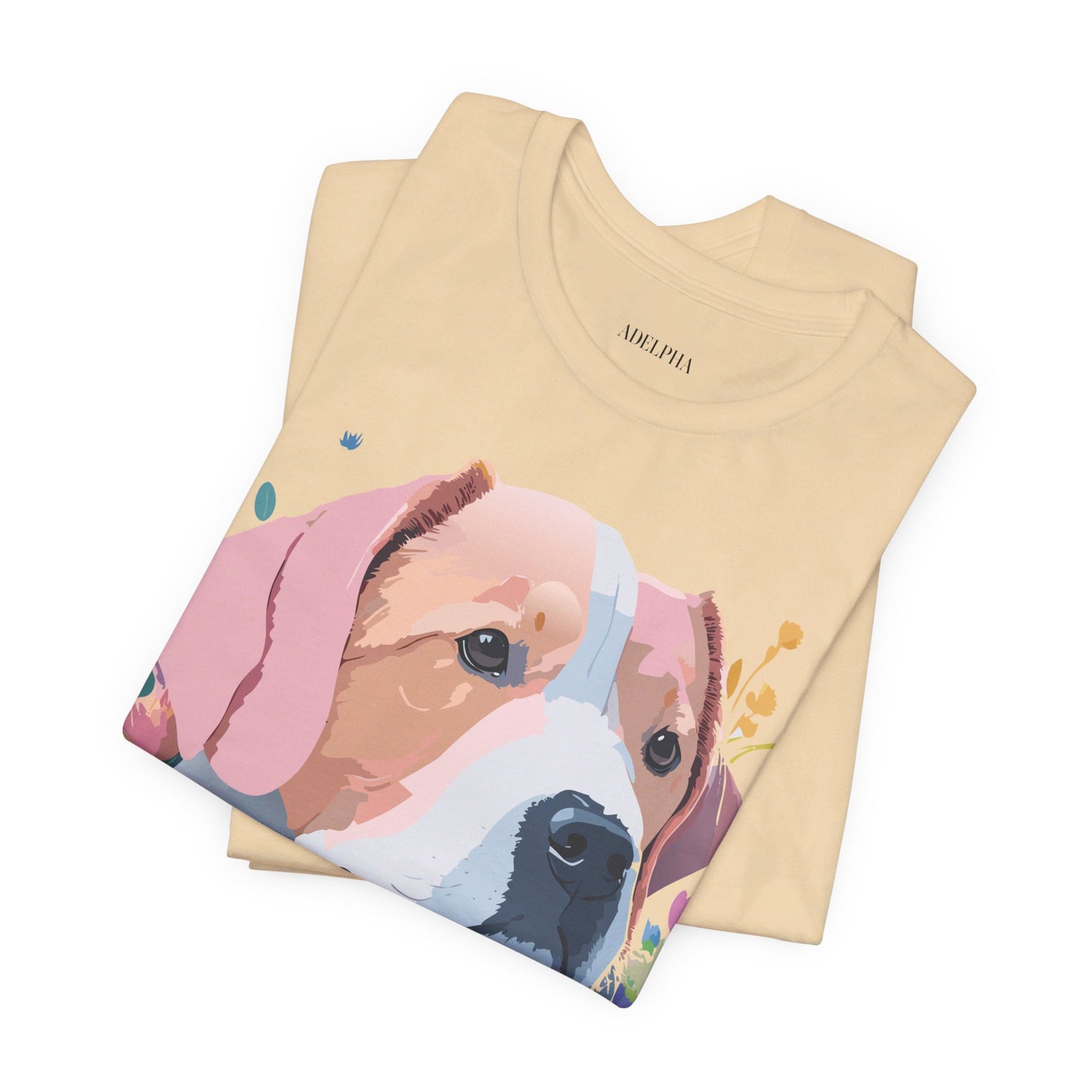 T-Shirt aus natürlicher Baumwolle mit Hund