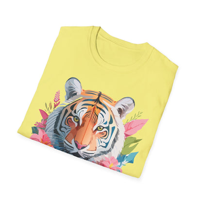 Tiger Print Unisex Softstyle T Shirt Short Sleeve Gildan 64000 Tee